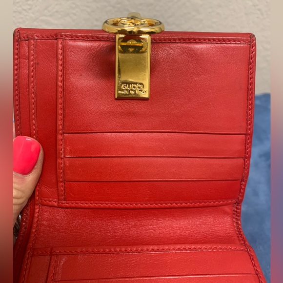 Gucci Red Wallet with Gold Accent - Picture 12 of 16